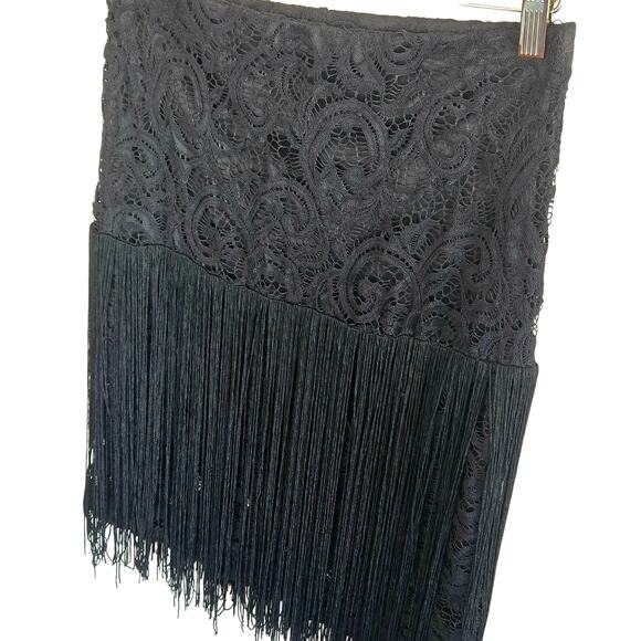 Wrangler Lace and Fringe Country Bohemian whimsygoth knee length skirt - Picture 2 of 5